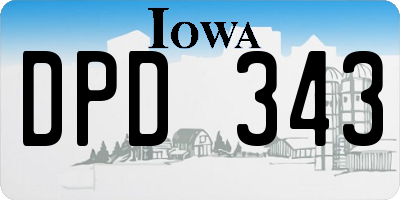 IA license plate DPD343