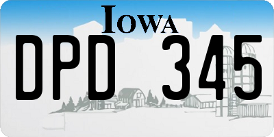 IA license plate DPD345