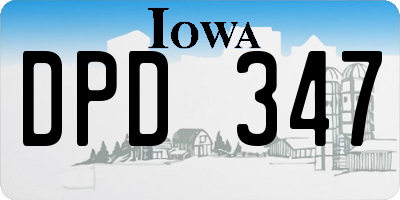 IA license plate DPD347