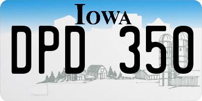 IA license plate DPD350