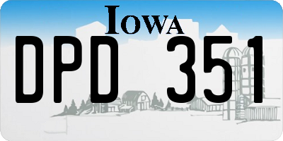 IA license plate DPD351