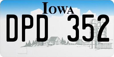 IA license plate DPD352