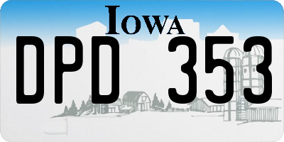 IA license plate DPD353