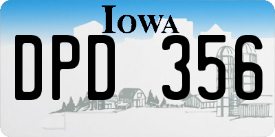 IA license plate DPD356