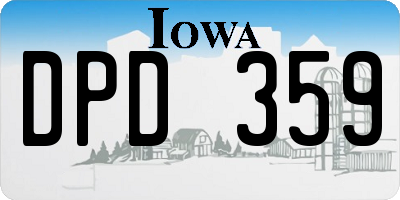 IA license plate DPD359