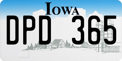 IA license plate DPD365