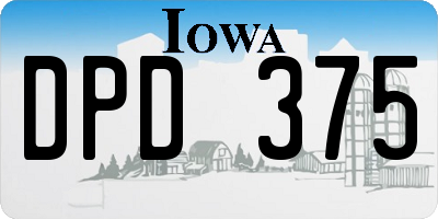 IA license plate DPD375