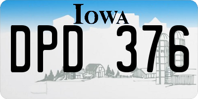 IA license plate DPD376