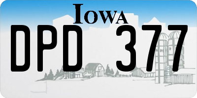 IA license plate DPD377