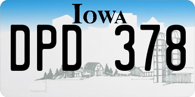 IA license plate DPD378