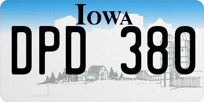 IA license plate DPD380
