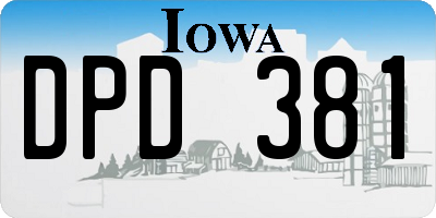 IA license plate DPD381