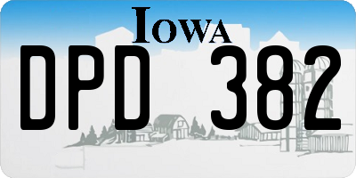 IA license plate DPD382
