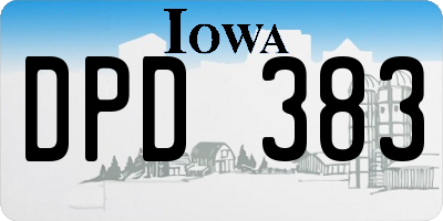 IA license plate DPD383