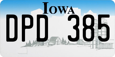 IA license plate DPD385