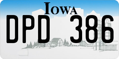 IA license plate DPD386