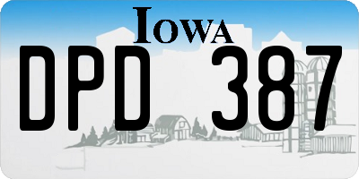 IA license plate DPD387
