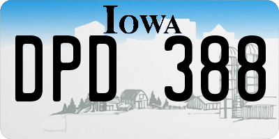IA license plate DPD388