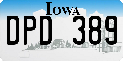 IA license plate DPD389