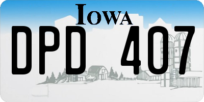 IA license plate DPD407