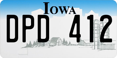 IA license plate DPD412