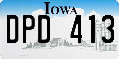 IA license plate DPD413