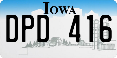 IA license plate DPD416