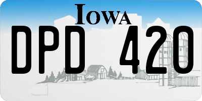 IA license plate DPD420