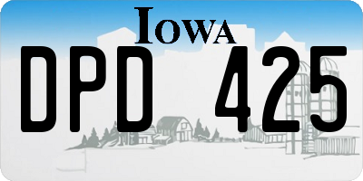 IA license plate DPD425