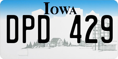 IA license plate DPD429
