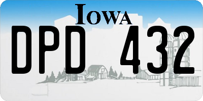 IA license plate DPD432