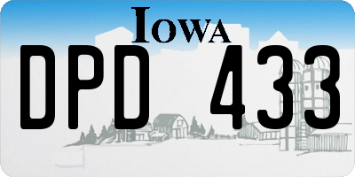 IA license plate DPD433