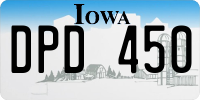 IA license plate DPD450