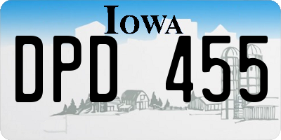 IA license plate DPD455