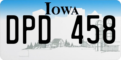 IA license plate DPD458
