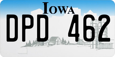IA license plate DPD462