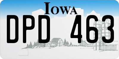 IA license plate DPD463