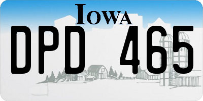 IA license plate DPD465