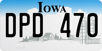 IA license plate DPD470