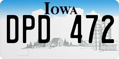 IA license plate DPD472