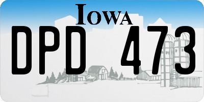 IA license plate DPD473