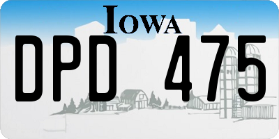 IA license plate DPD475