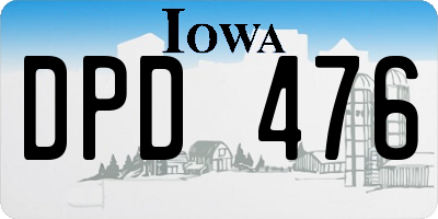 IA license plate DPD476