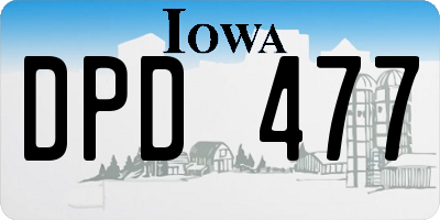IA license plate DPD477