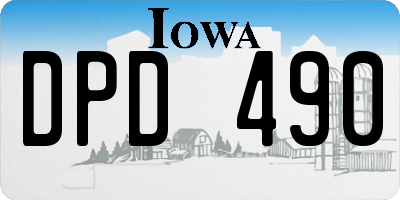 IA license plate DPD490