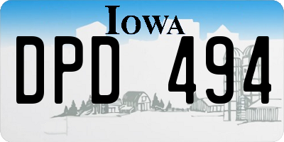 IA license plate DPD494