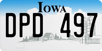 IA license plate DPD497