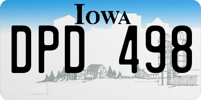 IA license plate DPD498