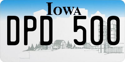 IA license plate DPD500