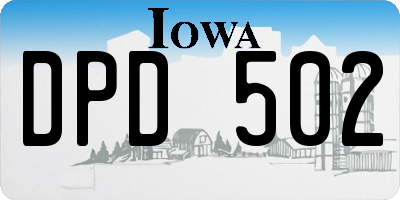 IA license plate DPD502